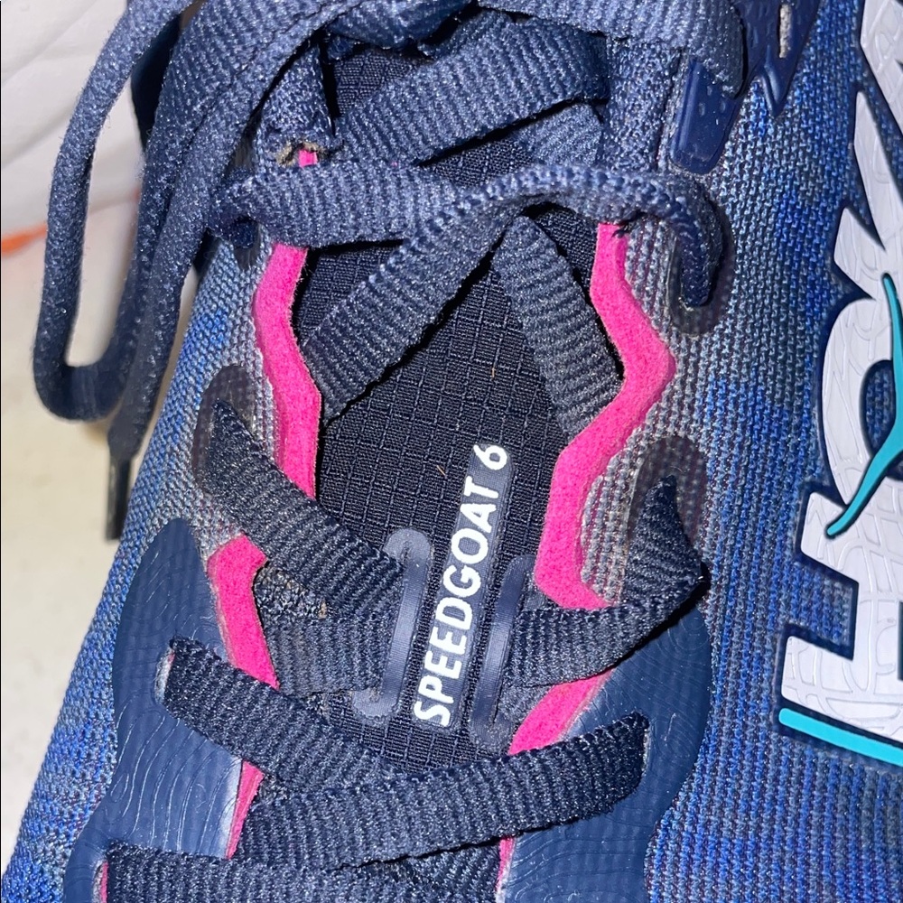 HOKA Speedgoat Blue and Orange Running Shoes - Picture 5 of 5